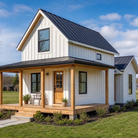 $94,625 Essential Rear-Garage Small Home: 656-Sq.-Ft. One-Bedroom Plan