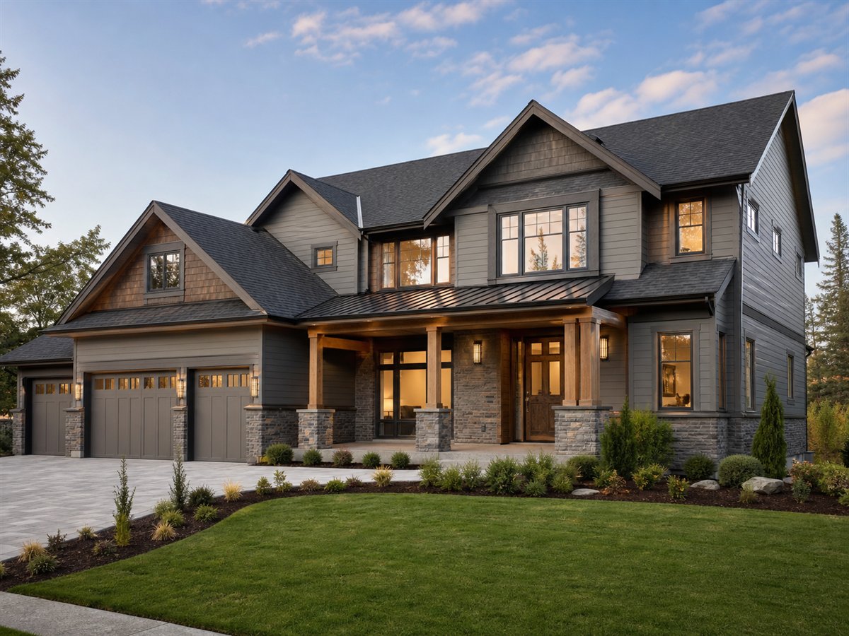 Cedarstone House 3900, a conceptual 3900-square-foot modern Craftsman custom home with a $855,000 construction target