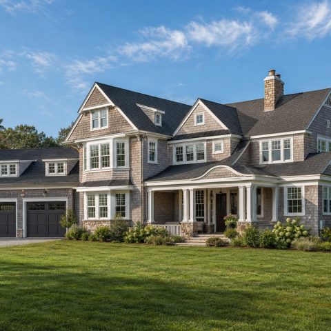 $865,000 Estate New England Shingle-Style Custom Home: 3,940-Sq.-Ft. Five-Bedroom Custom Plan