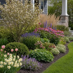 Layered Spring Flower Border for Continuous Seasonal Change