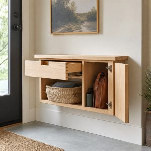 Platform Bedside Shelf With a Hidden Mounting Bracket