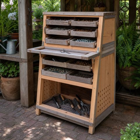 Garden Fastener Organizer With Removable Parts Trays