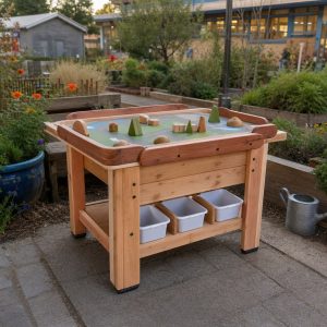 Children’s Garden Map Table With Movable Wooden Shapes
