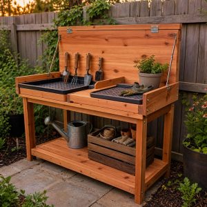 Folding Tool-Cleaning Station With a Splash Back
