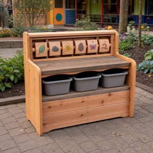 Garden Treasure-Hunt Station With Rotating Wooden Tiles