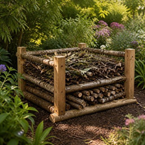Wildlife Brush Pile Frame for an Organized Habitat Corner