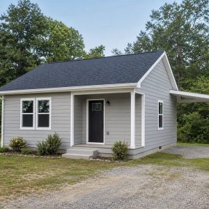 $100,625 Compact Tiny Gable-Roof Cottage: 693-Sq.-Ft. Two-Bedroom Plan