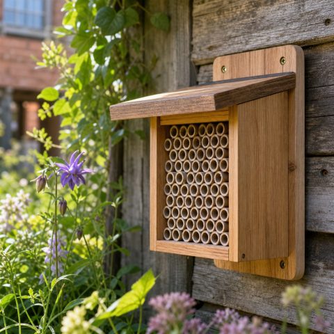 Mason Bee Nesting Block With Replaceable Paper Liners