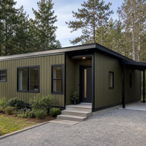$101,625 Compact Shed-Roof Micro Home: 694-Sq.-Ft. Two-Bedroom Plan
