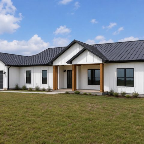$442,500 Expanded Modern Farmhouse Family Home: 2,260-Sq.-Ft. Five-Bedroom Plan