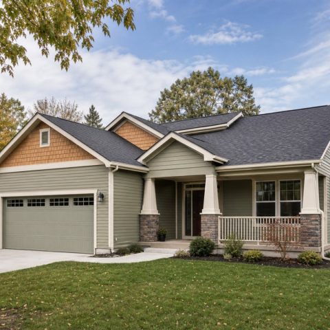 $445,000 Expanded Craftsman Family Home: 2,270-Sq.-Ft. Five-Bedroom Plan