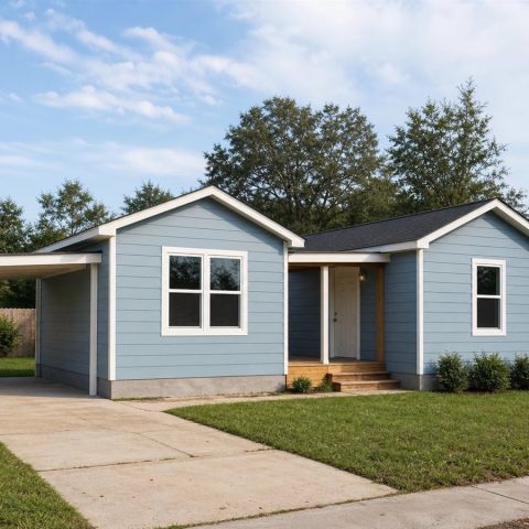 $103,625 Compact Modular One-Bedroom Cottage: 697-Sq.-Ft. Two-Bedroom Plan