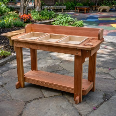 Children’s Seed-Sorting Table With Color-Free Wooden Trays