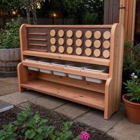 Family Garden Scoreboard With Movable Blank Wood Markers