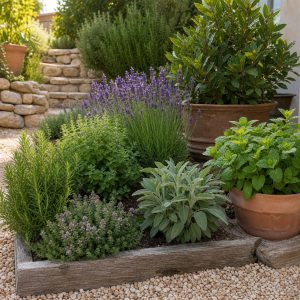 Mixed Herb Raised Bed With Perennial and Annual Zones