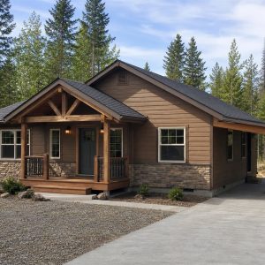 $106,625 Compact Cabin-Inspired Bungalow: 731-Sq.-Ft. Two-Bedroom Plan
