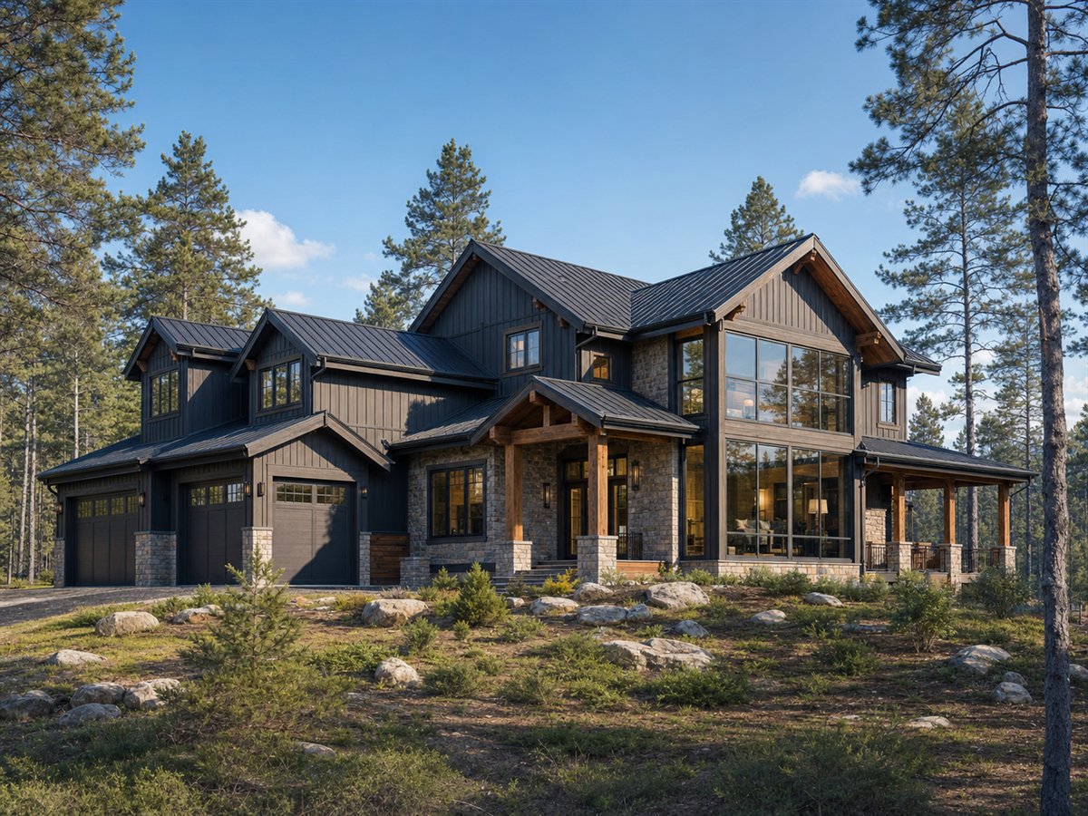 Summit Glass House 4120, a conceptual 4120-square-foot mountain-modern custom home with a $910,000 construction target