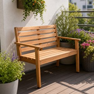 Compact Balcony Garden Loveseat With Open Slat Drainage