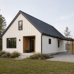 $107,625 Compact Scandinavian Small Cabin: 732-Sq.-Ft. Two-Bedroom Plan