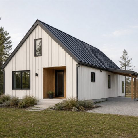 $107,625 Compact Scandinavian Small Cabin: 732-Sq.-Ft. Two-Bedroom Plan