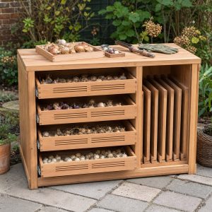 Flower-Bulb Curing Cabinet With Ventilated Drawers