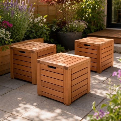 Modular Patio Cube Seats That Double as Side Tables