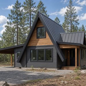$108,625 Compact Restrained A-Frame Cottage: 733-Sq.-Ft. Two-Bedroom Plan