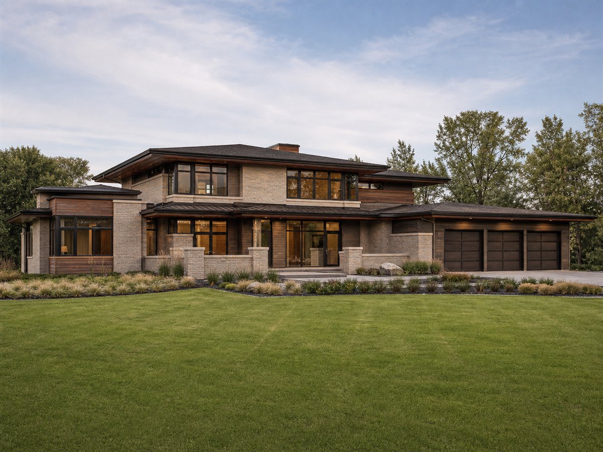 Prairie Vista 4180, a conceptual 4180-square-foot Prairie-inspired custom estate with a $925,000 construction target