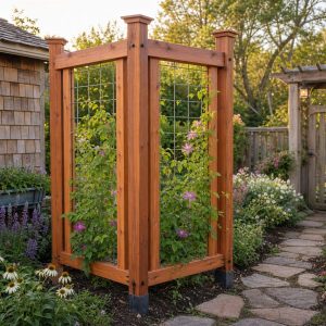 Corner Trellis Tower With Three Climbing Panels