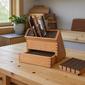 Knife Block With Removable Cleaning Inserts
