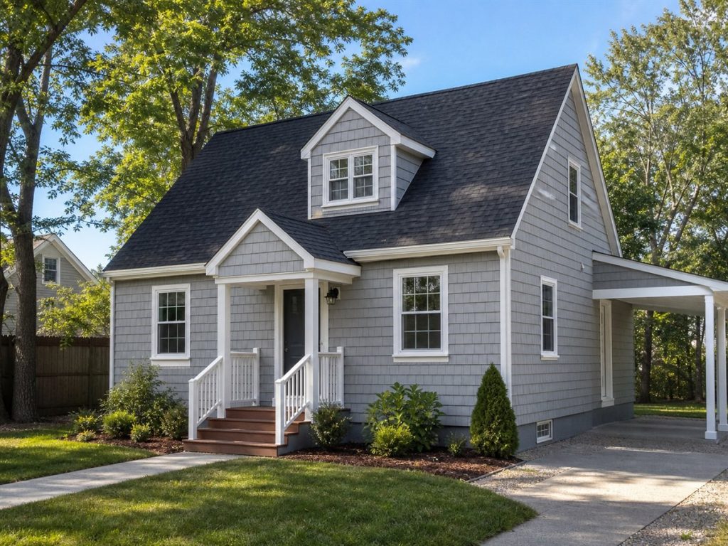 $110,625 Compact Small Cape Cottage: 736-Sq.-Ft. Two-Bedroom Plan
