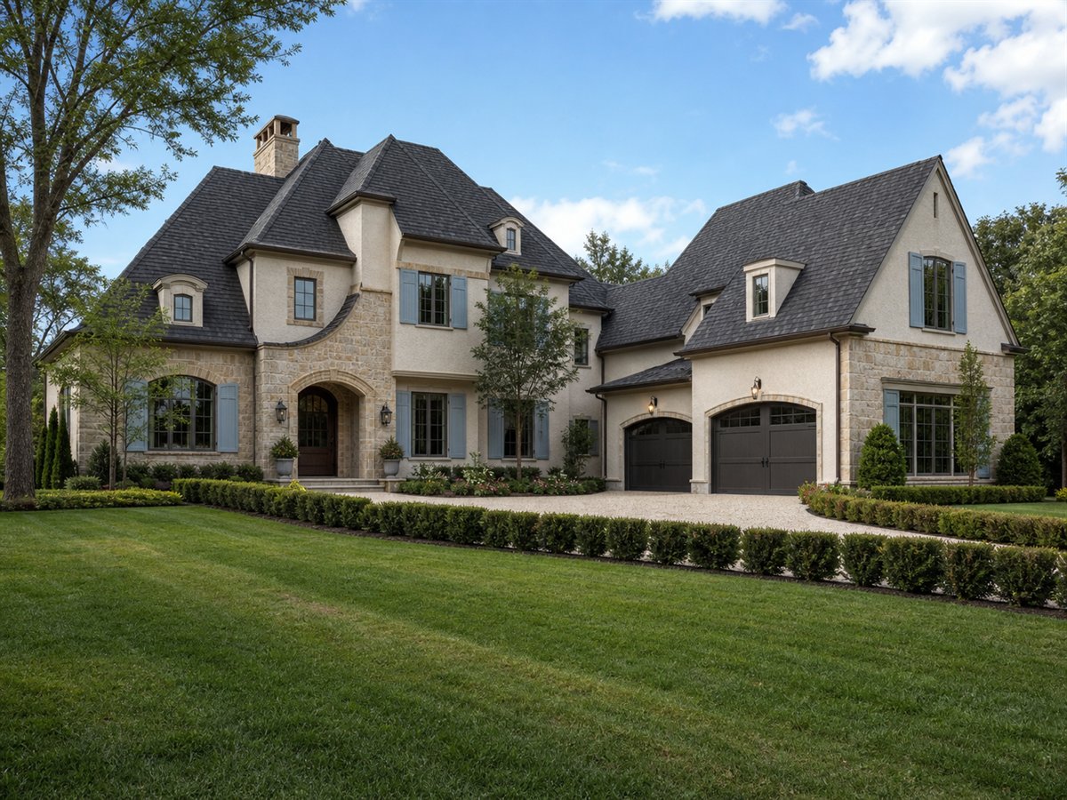 Bellemont House 4200, a conceptual 4200-square-foot French-country custom home with a $930,000 construction target
