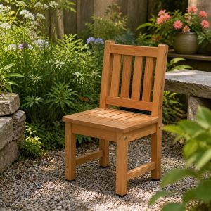 Simple Garden Meditation Seat With an Upright Back