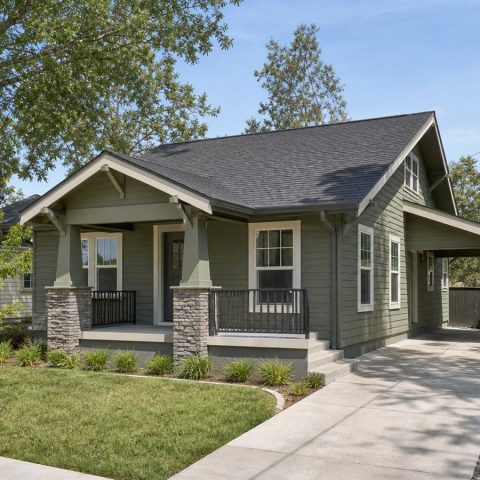 $111,625 Compact Small Craftsman Bungalow: 737-Sq.-Ft. Two-Bedroom Plan