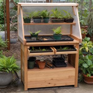 Fern Propagation Stand With Fine-Mist Shield Panels