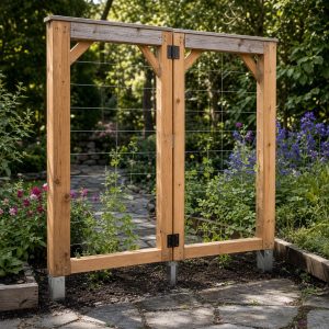 Hinged Pea Trellis That Folds for Winter Storage