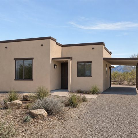 $114,625 Compact Desert Small-Home Casita: 771-Sq.-Ft. Two-Bedroom Plan