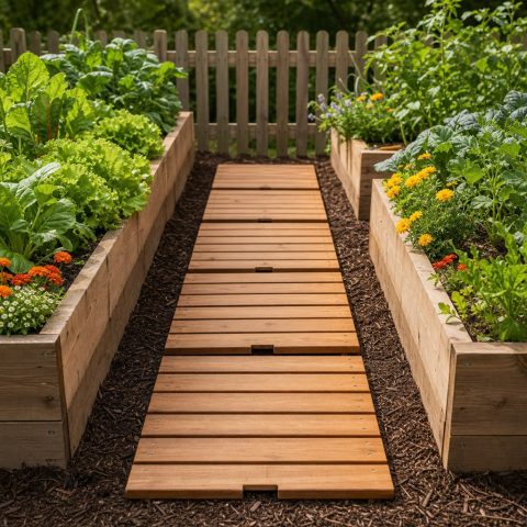 Removable Walkway Panels Between Raised Beds