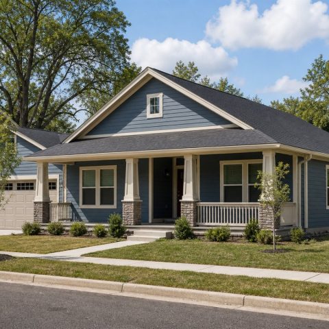 $477,500 Expanded Large Family Bungalow: 2,400-Sq.-Ft. Five-Bedroom Plan