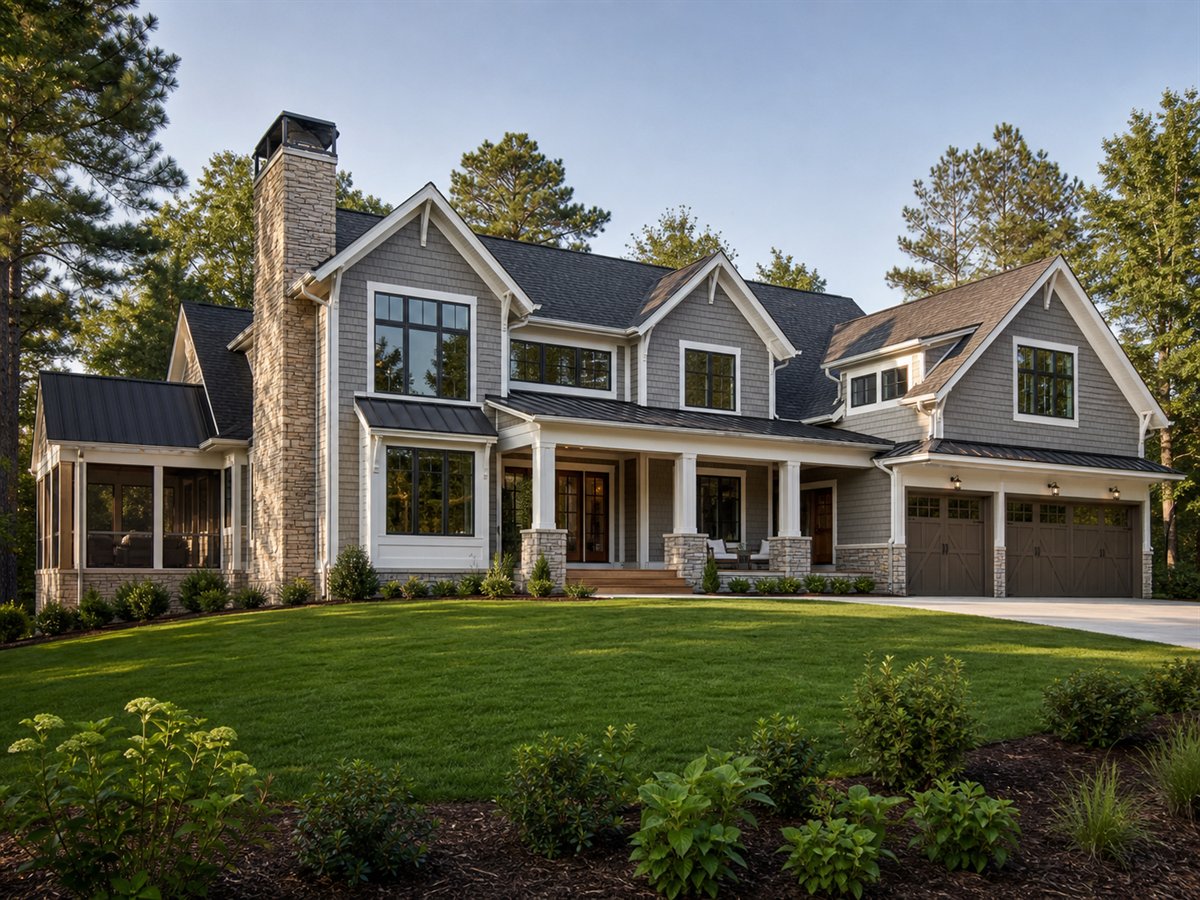 Stillwater House 4320, a conceptual 4320-square-foot lake-house-inspired custom home with a $960,000 construction target