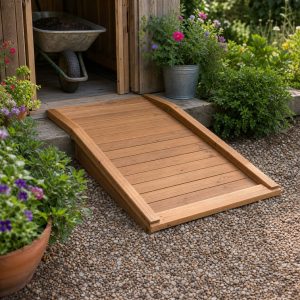 Wheelbarrow Garden Ramp for a Single Low Step