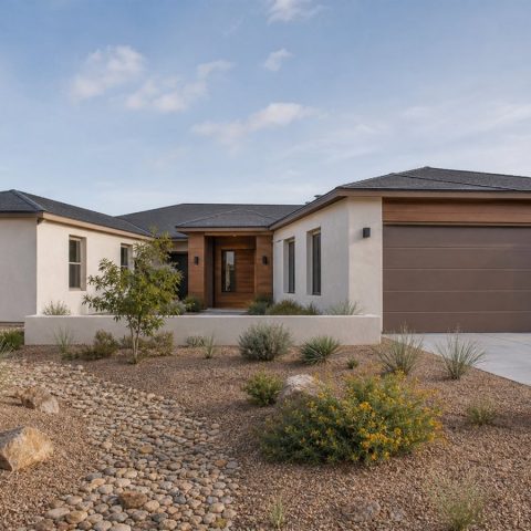 $482,500 Expanded Compact Courtyard Family Home: 2,420-Sq.-Ft. Five-Bedroom Plan