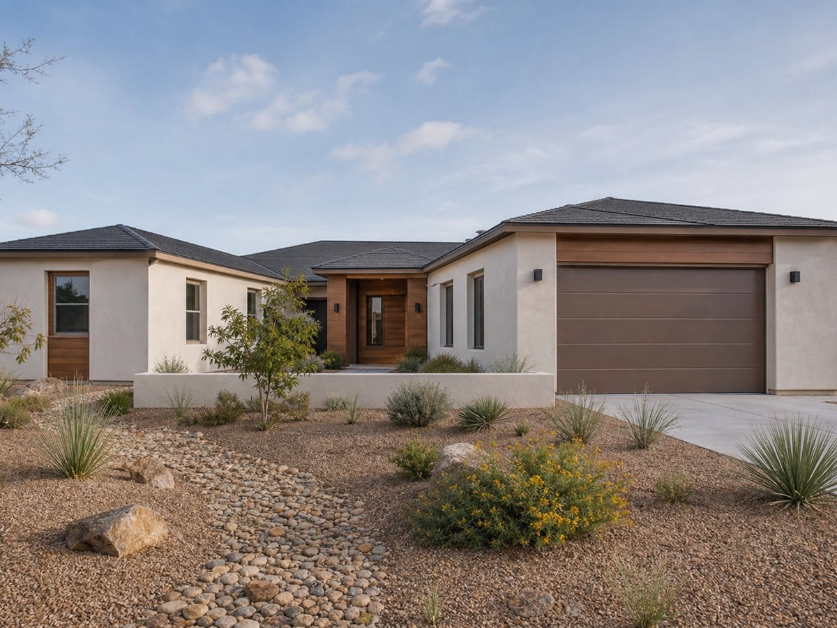 Juniper Court 2420, a conceptual 2420-square-foot compact courtyard family home with a $482,500 construction target