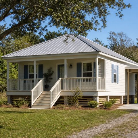 $118,625 Compact Small Lowcountry Cottage: 776-Sq.-Ft. Two-Bedroom Plan