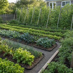 Market-Row Vegetable Garden for Efficient Crop Rotation