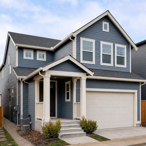$487,500 Expanded Narrow-Lot Two-Story Family Home: 2,440-Sq.-Ft. Five-Bedroom Plan
