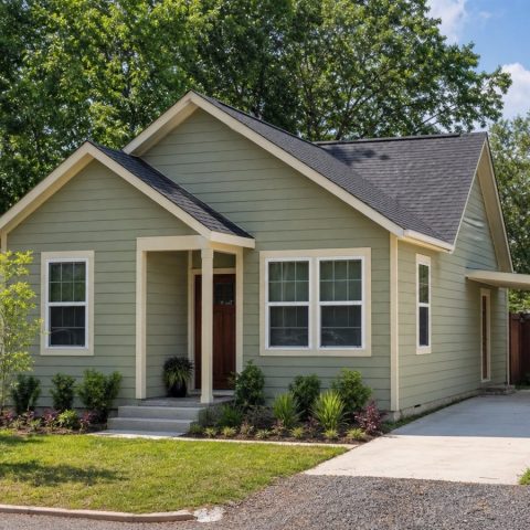 $120,625 Compact Garden-Edge Cottage Bungalow: 778-Sq.-Ft. Two-Bedroom Plan