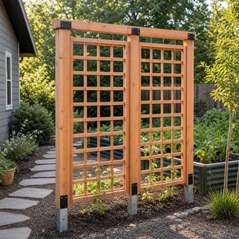 Modular Trellis Panels for Rotating Garden Crops