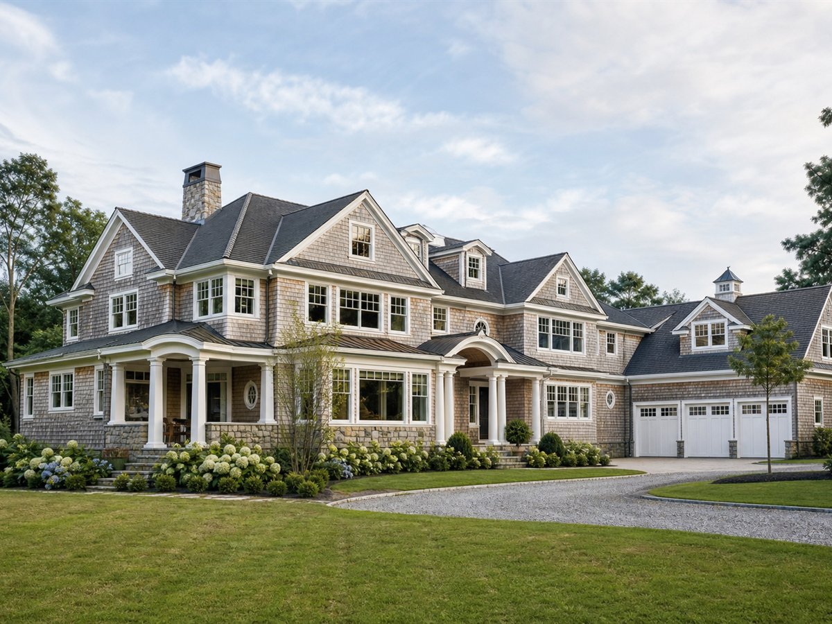 Nantucket Ridge 4440, a conceptual 4440-square-foot New England shingle-style custom home with a $990,000 construction target
