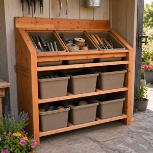 Garden Tote Organizer With Removable Tool Bins